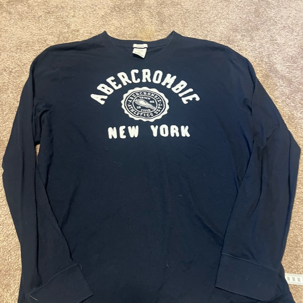 Vintage y2k Abercrombie & Fitch Dark Blue Long Sleeve Tee